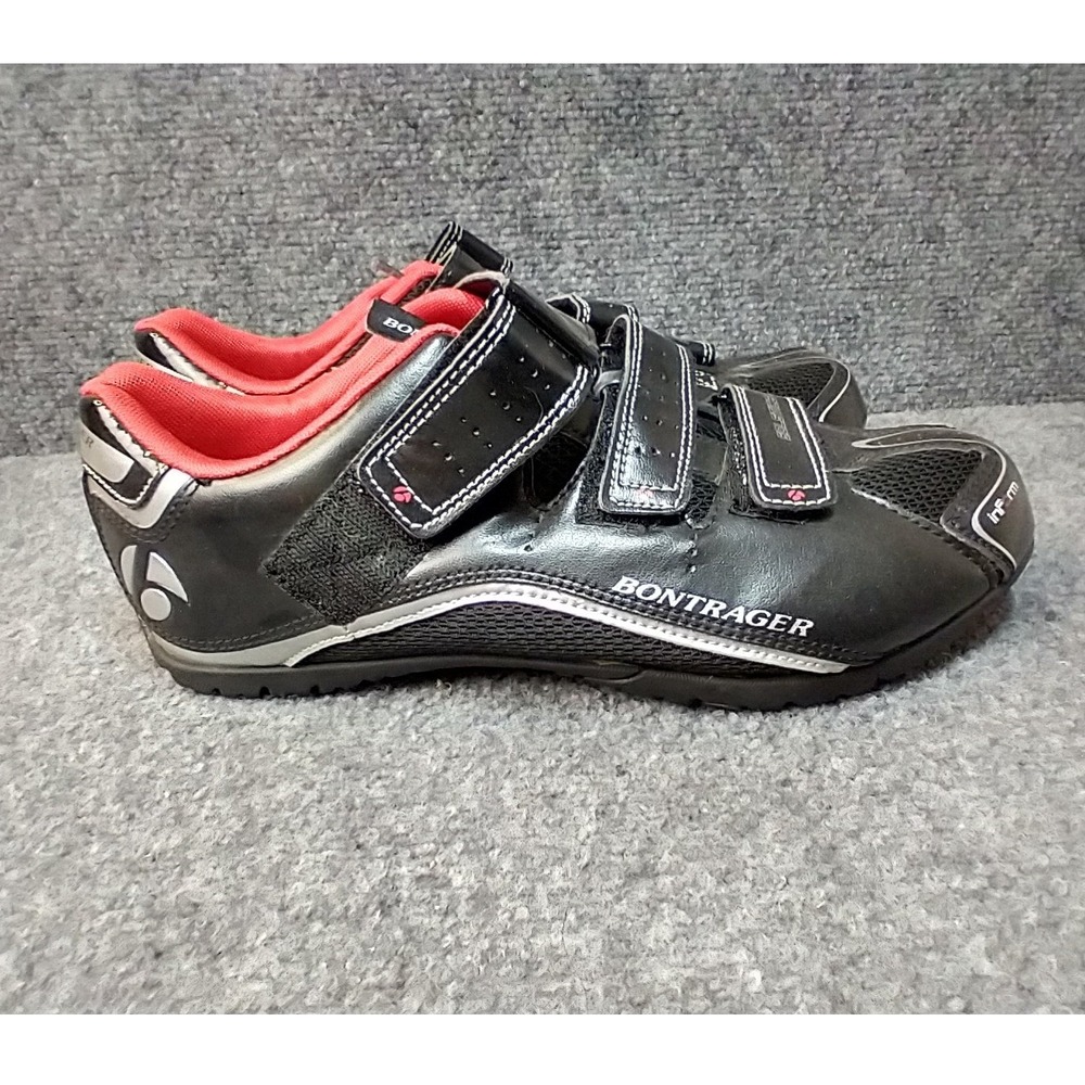 Bontrager Solstice Cycling Shoes Black Red Silver Mens US 9 SPD Shimano Cleats